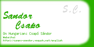 sandor csapo business card